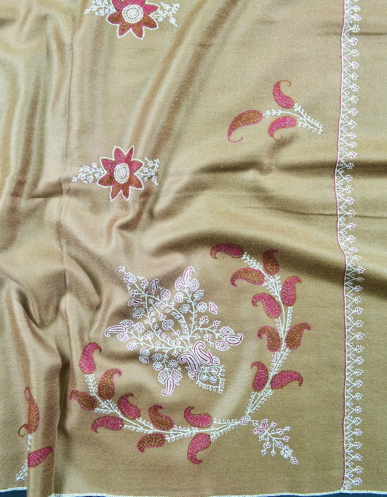 Natural Embroidery Pashmina Shawl 7734