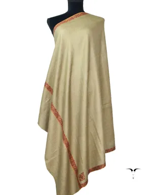 Natural Pashmina Shawl In Sozni Work 5563