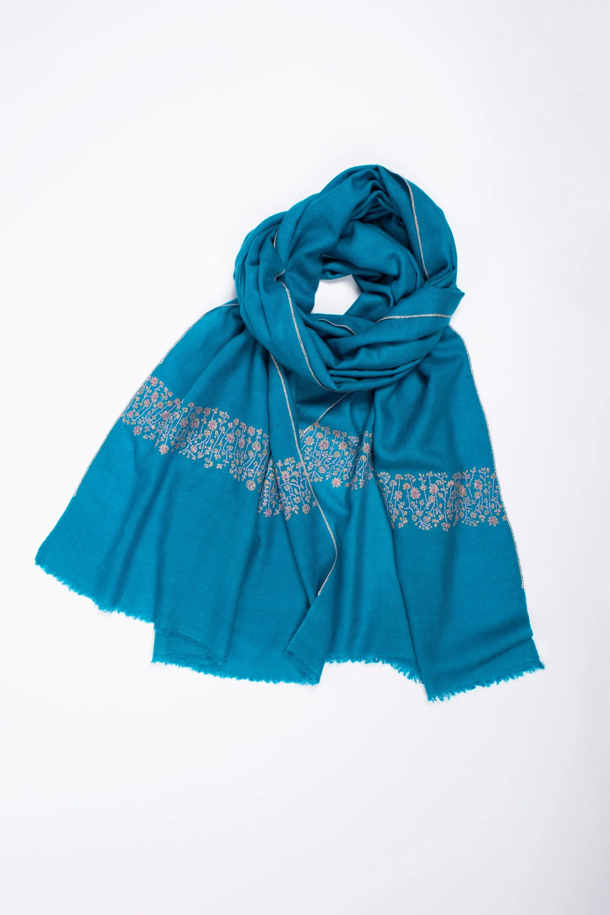 Natural Scarves, Super Soft Pashminas, Needlework Embroideries, Kashmiri Shawls, Autumn Wraps, Gorgeous Scarf, 28x80" - LESBOS