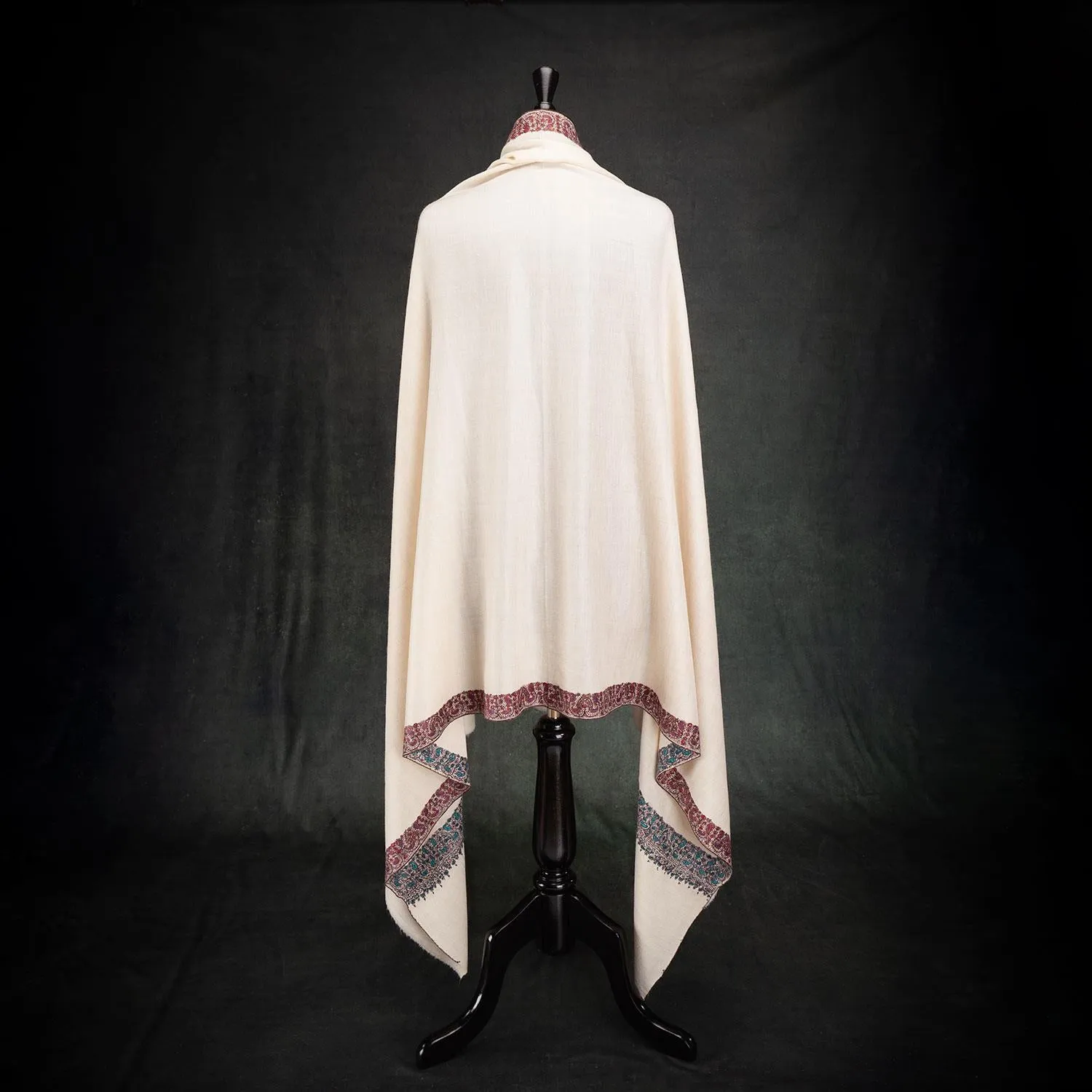 Off-White Sozni Hand Embroidered in Red & Teal