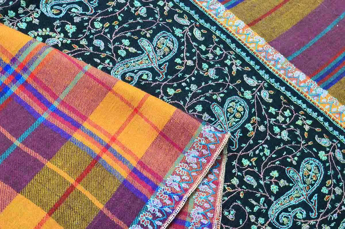 patchwork embroidery shawl - 4789