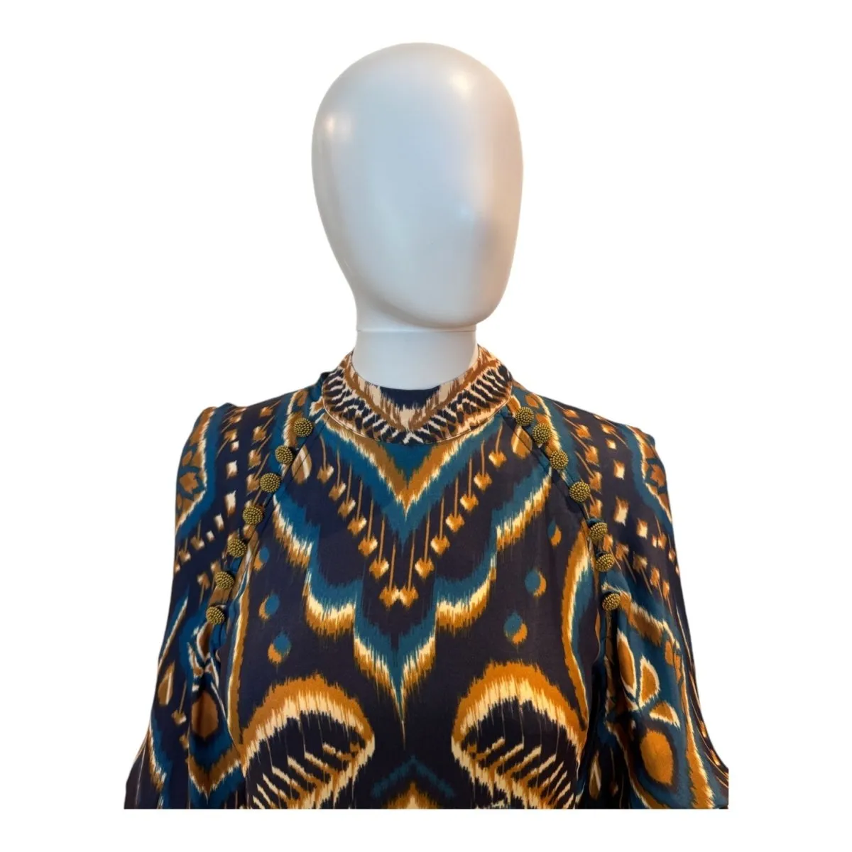 Pineapple Ikat Blue Mini Dress