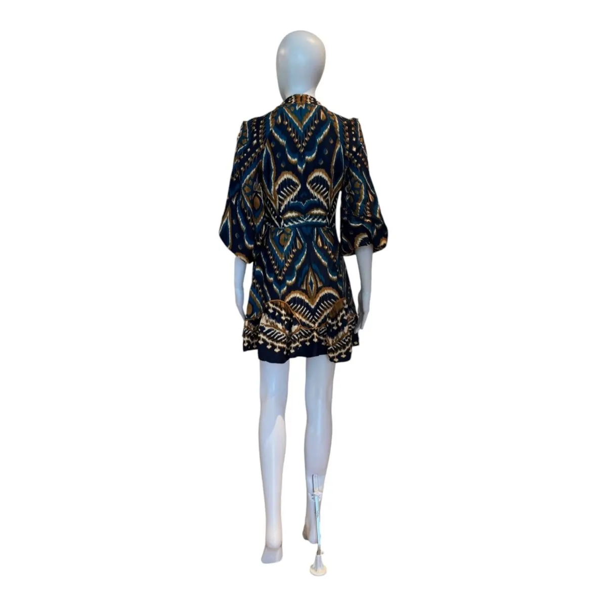 Pineapple Ikat Blue Mini Dress