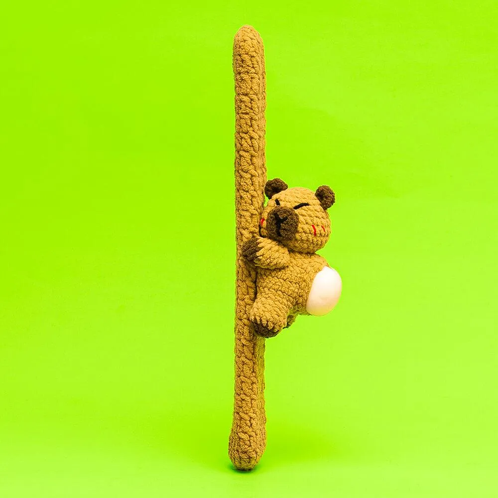 Press Bubble Brown Bear with Slap Bracelet Crochet Kit