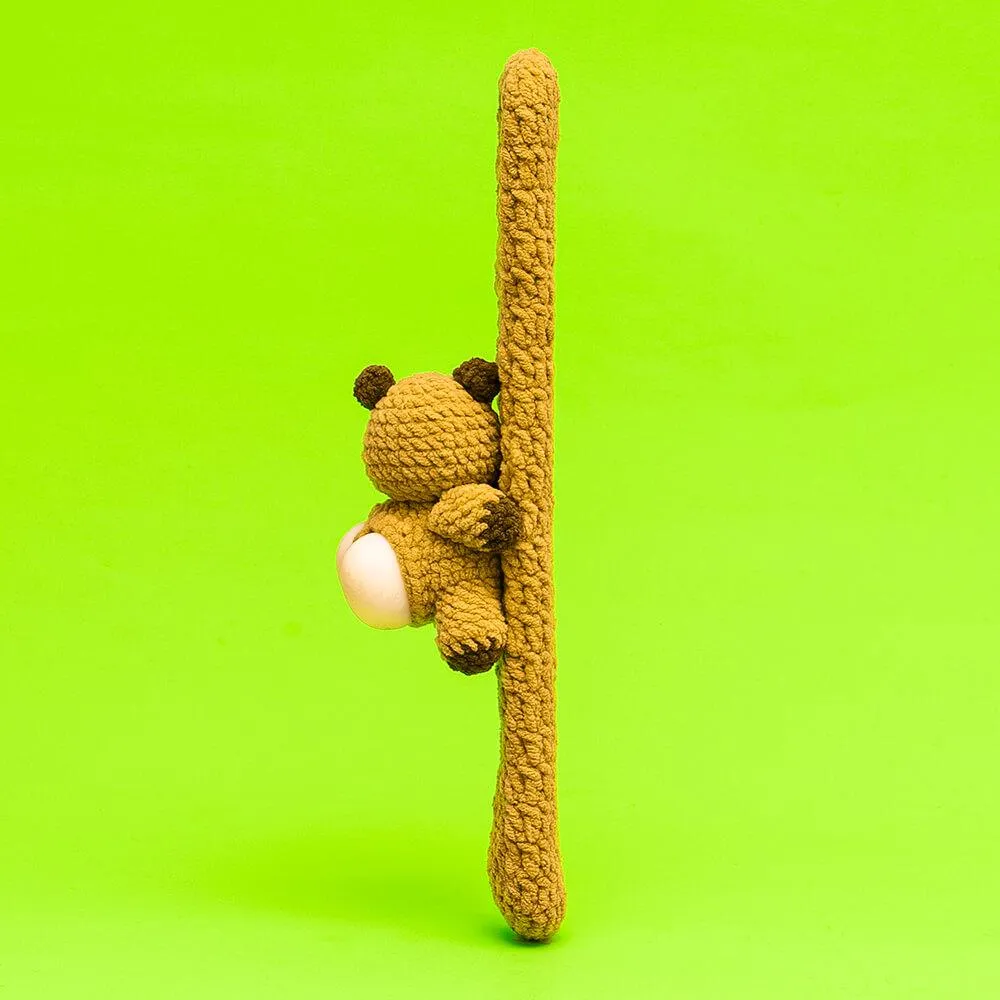 Press Bubble Brown Bear with Slap Bracelet Crochet Kit