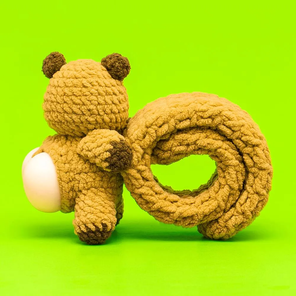 Press Bubble Brown Bear with Slap Bracelet Crochet Kit