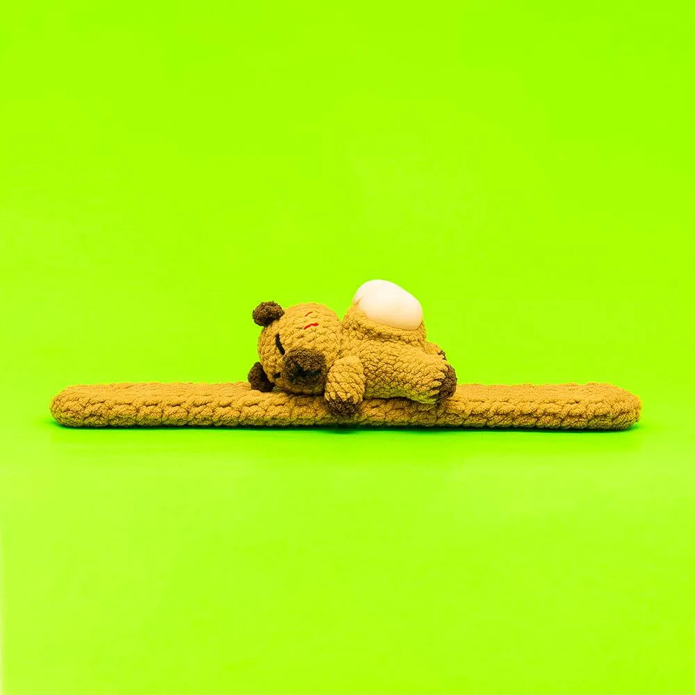Press Bubble Brown Bear with Slap Bracelet Crochet Kit