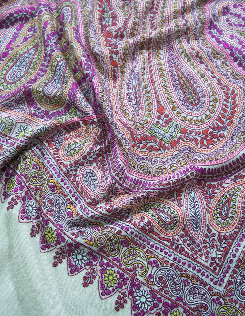 snow white jamma embroidery pashmina shawl 8781