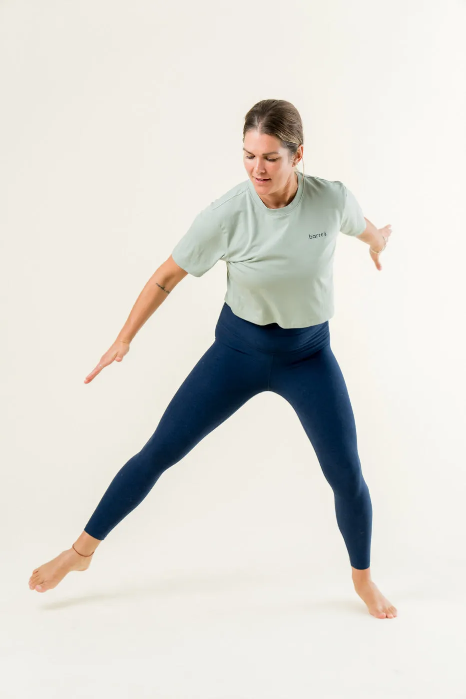 Stay In Oversized Cropped Tee - Sage Green