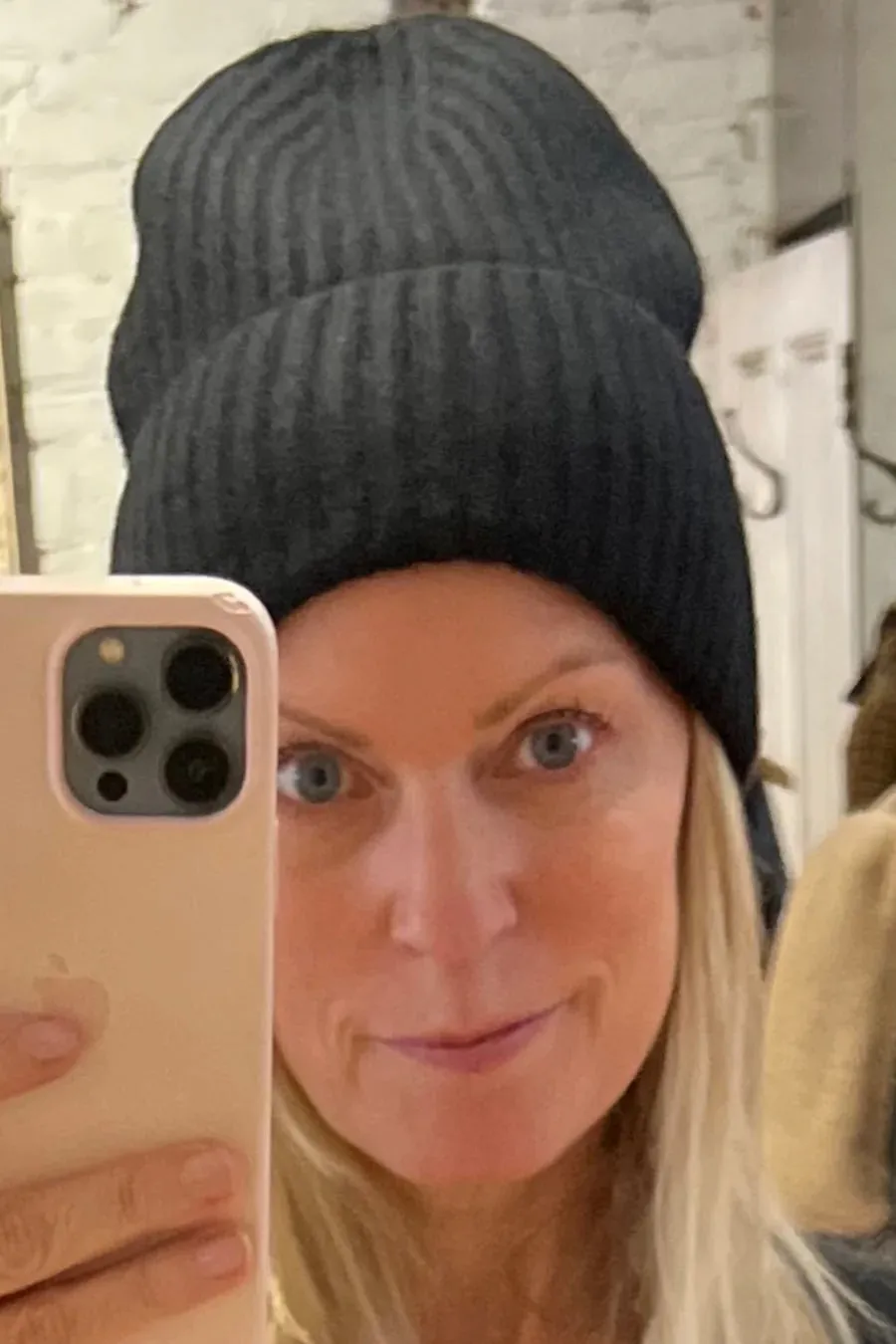 White   Warren - Cashmere Luxe Ribbed Cuffed Beanie
